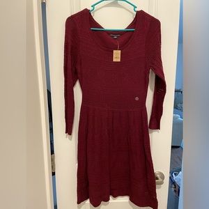 Maroon sweater dress